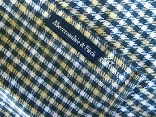 Mens Flannel Button-up Shirt Green Yellow Abercrombie Fitch Oversized Size M - Picture 11 of 11