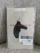 Everswe Women's Black Seamless Sheer Tights Comfort Wide 15D Black Size M-L NEW