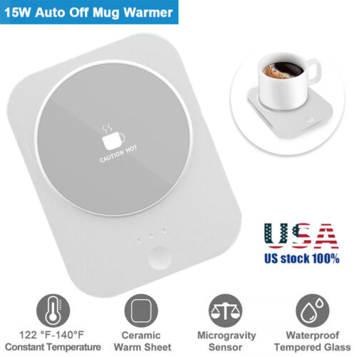 Electric Coffee Milk Tea Mug Cup Warmer Heater Mat Pad Auto Shut Off Office Home