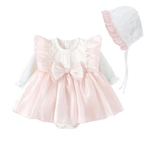 Spring 0-24M Children Clothes Baby Girl Romper Long Sleeved Newborn Jumpsuit+Hat - Picture 22 of 39