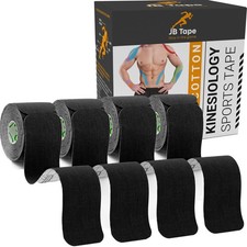 4 PCS Black Kinesiology Tape 80 Precut 10Inch Strips Elastic Athletic