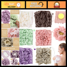 6 PCS Exfoliating Loofah Soap Bar Holder, 2-in-1 Bath Sponge Set, Smooth Skin