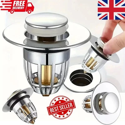Universal Bathroom Sink Plug Stopper Wash Basin Core Bounce Up Drain Filter Home