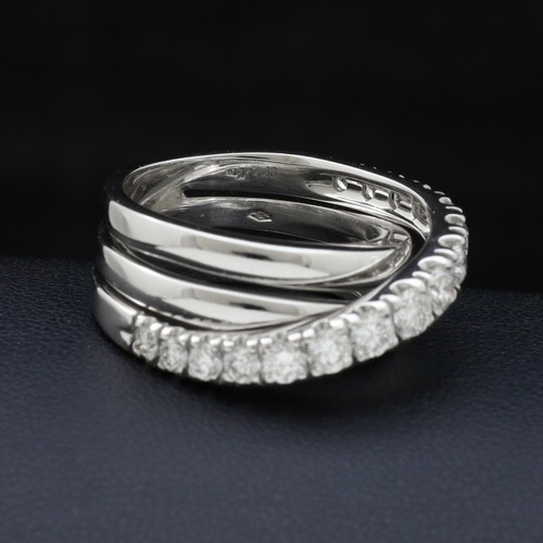 ANELLO A FASCIA ORO 18KT CON BRILLANTI 1.35 CT NATURALI NON TRATTATI - Foto 6 di 9