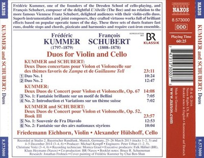 FR D RIC KUMMER AND FRAN OIS SCHUBERT: DUOS FOR VIOLIN AND CELLO NEW CD