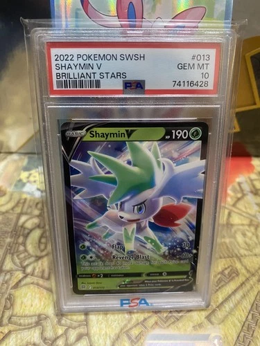 Pokemon Brilliant Stars Shaymin V 013/172 PSA 10