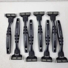 8 Men's Gillette Mach 3 Sensitive Disposable Razors Black Gray Silver New