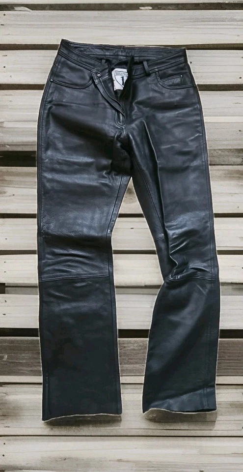 HIGHWAY1 DAMEN BIKER LEDERHOSE GRÖẞE:42 SCHWARZ NEUWERTIG WIE NEU - Bild 1 von 4