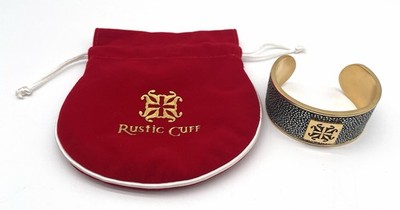 RUSTIC CUFF Iridescent Mystic Lori Stingray Brushed Gold Tone 1 1/8'' SEE DESC