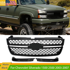 Grille Honeycomb Matte Black Fit For 2003-2007 Chevrolet Silverado 1500 2500 New Grille Honeycomb Matte Black Fit For 2003-2007 Chevrolet Silverado 1500 2500 New