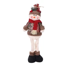 Christmas Sitting Doll Figurine Ornaments Long Leg Snowman Sitter Decorations...