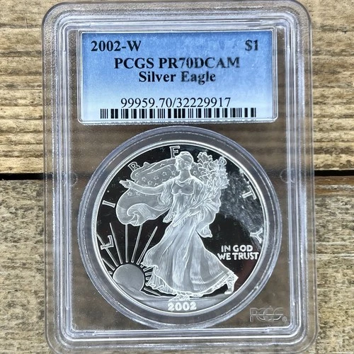 2002-W Proof PR70 DCAM United States American Silver Eagle Coin PCGS