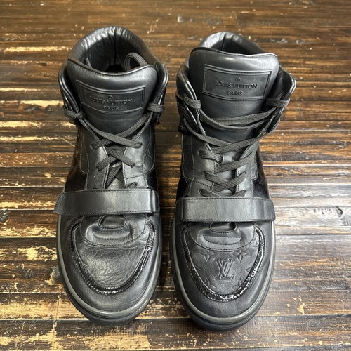 RARE Louis Vuitton LV Black Monogram Tower High Top Shoes Trainer Mens US9 UK8 - Picture 3 of 6
