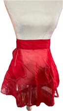 Cute Red Lightweight Girlie Half Apron 2 Pockets Dainty