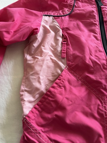Columbia Jacket Girls 6/6X Pink / Lt Pink Rain Windbreaker Hooded Lightweight - Picture 4 of 8