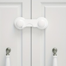 4pcs Durable White Plastic Safety Latch Ideal for Refrigerators, Cabinets, Doors