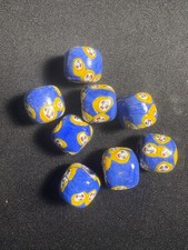8 Millefiori glass beads - B1490 Handmade Rare - 15mm