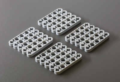 LEGO Technic: 20x Liftarm 1 x 5 thin, Axle Holes, Light Bluish Gray