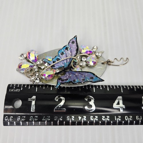 Fairycore Butterfly Pendant AB Crystal Handmade Wire Wrapped Boho Art Jewelry - Picture 8 of 9