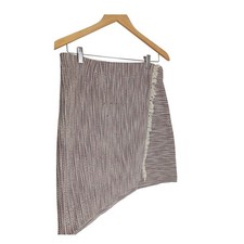 Maeve Anthropologie Cotton Tweed Fringe Trim A-Line Mini Skirt Multi Color Sz 10