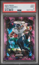 2023 PANINI PRIZM PURPLE ICE #291 TREYLON BURKS 197/225 PSA 9
