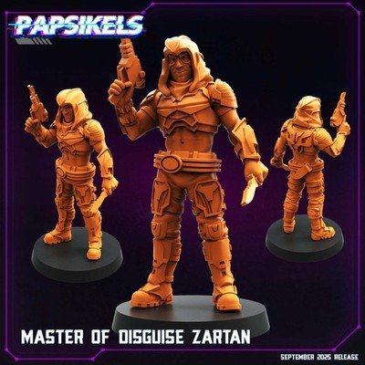 Cyberpunk Zartan Miniature: GI Joe Fan Art, Papsikels 28/32mm RPG Mini