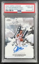 VICTOR WEMBANYAMA PSA 10 2025 TOPPS CHROME SWS-VW SKYWRITE SIGNATURES SPURS AUTO