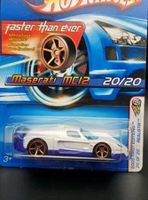 2005 Hot Wheels First Editions Maserati MC12 Card #020 FTE Wheels 20/20 White