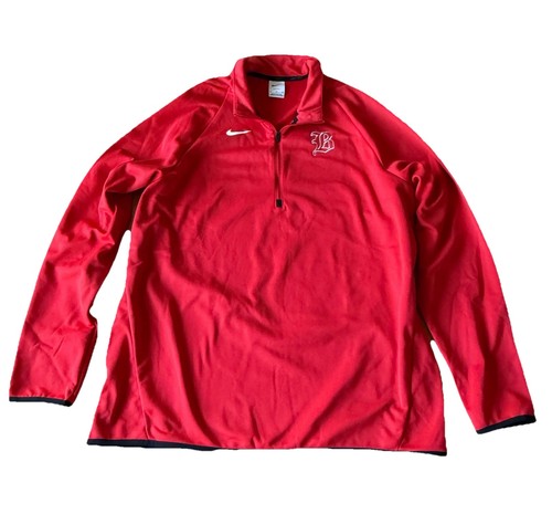 Nike Dri Fit Boston Red Sox Quarter 1/4 Zip Red Jacket Coat EUC XL