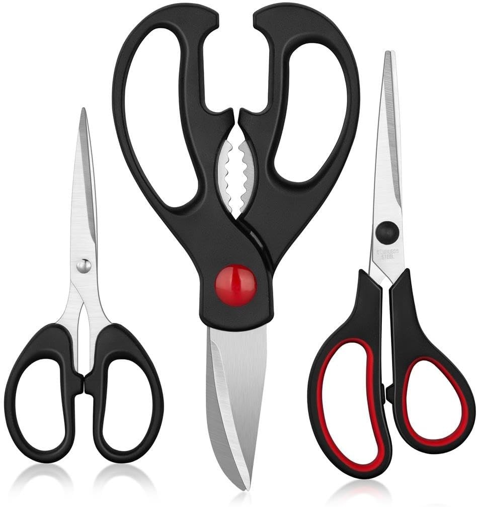 Kitchen Shears Set - QtoiKce Kitchen Scissors 3 Pack All Purpose Poultry Shears