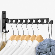 Kleiderhaken Klappbar Wandhalterung 8 Löcher Schwarz