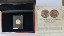 1918 FULL GOLD SOVEREIGN - BOMBAY INDIA