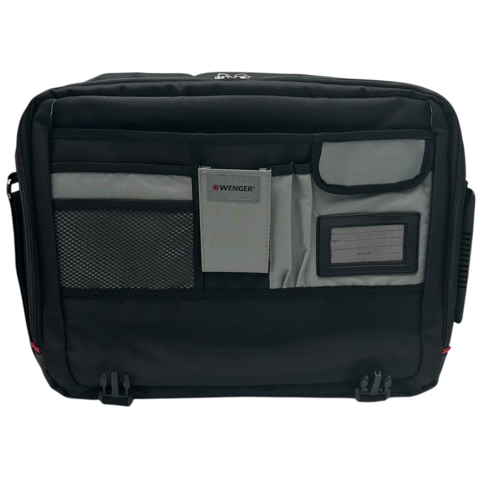 Bolso Mensajero Wenger Saturn Nylon Negro Gris Se Adapta a Laptop 17" Acolchado Talla 17x14x6" Foto 4 de 4