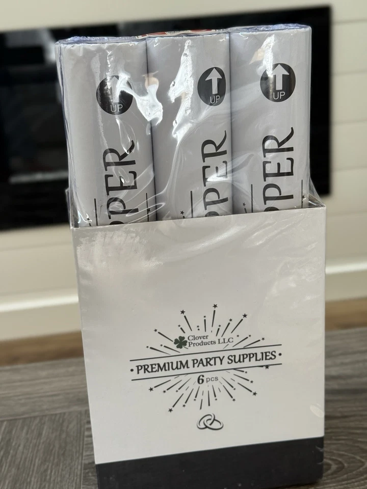 Confetti Cannons | 6 Pack | White Poppers for Weddings, Birthdays & Events - Image 3 of 3