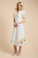 Dorothy Perkins White Midi Dress Womens Occasion Dresses
