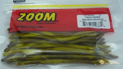 Zoom 006-208 6'' Trick Worm Swimbait Gebrochene Banane 20CT Köder