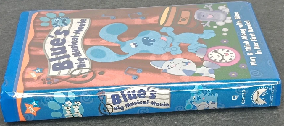 VTG Blues Clues VHS Tape Blues Big Musical Movie Nickelodeon Clamshell Case Foto 4 de 4