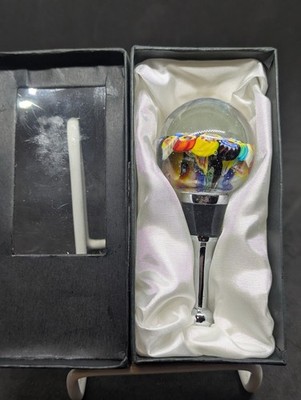 Art Glass Wine Bottle Stopper In Box 4'' Long