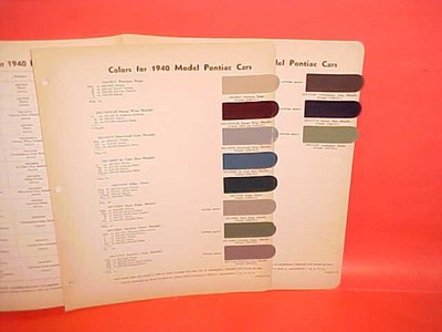 1940 PONTIAC 6 8 TORPEDO SPECIAL DELUXE CONVERTIBLE TOURING PAINT CHIPS DUPONT