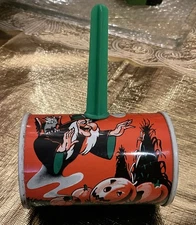VTG TIN HALLOWEEN WITCH CAT GHOST  PUMPKIN Noisemaker U.S. Metal Toy Mfg. Co