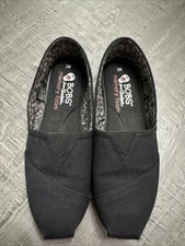 Skechers BOBS Shoes Womens 7 Plush Peace and Love Loafer Flats 33645 Black