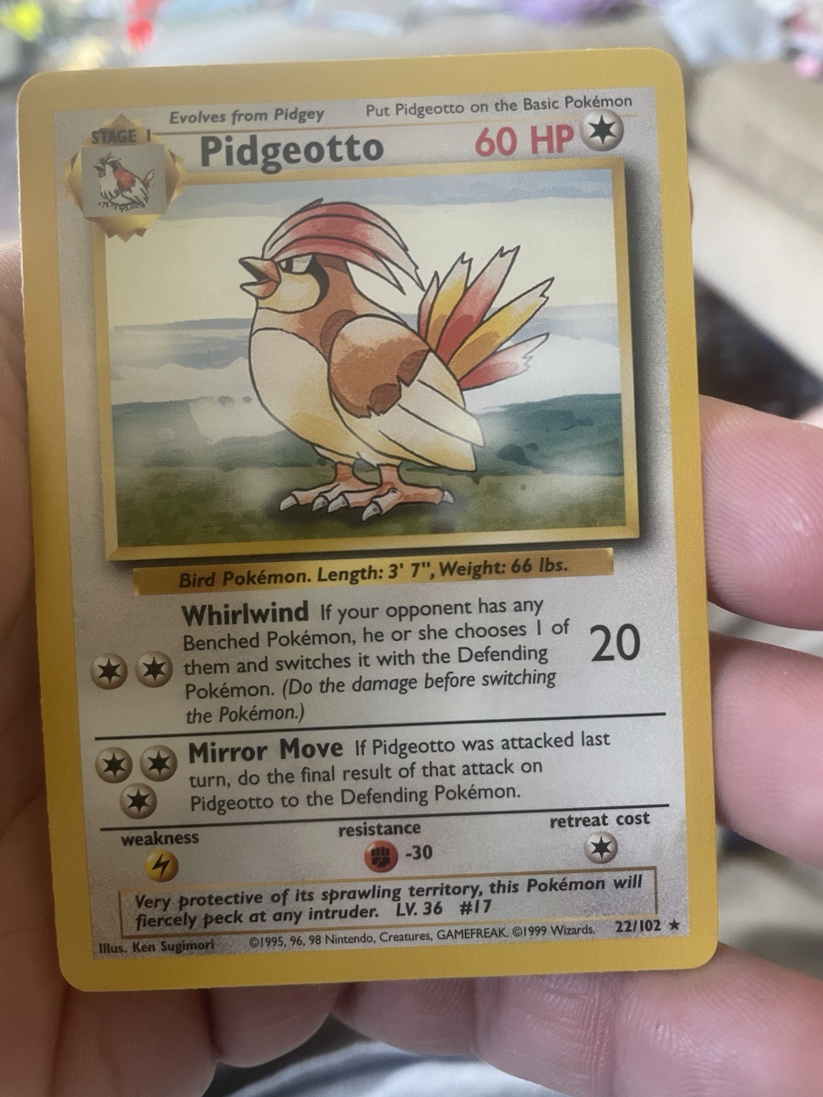 Wizards Pokemon TCG Pidgeotto 22/102 Base Set Regular Uncommon HP60 English 1999
