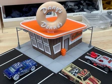 Donut Shop Miniature Diorama for 1/64th scale Die Cast Hot Cars with Wheels
