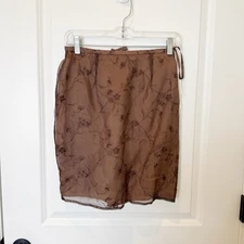 Vtg Finity Womens Silk Skirt Size 4 Forest Fairy Goblin Whimsigoth Embroidered