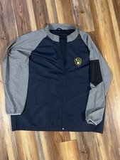 Clean Light Weight Long Sleeve Full Zip Milwaukee Brewers Jacket Size XXL 2xL