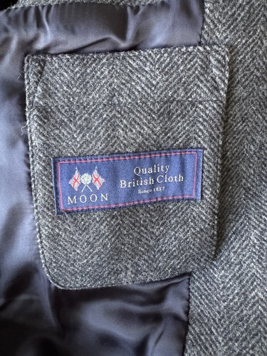 J Crew- Men’s Ludlow topcoat in herringbone English wool, 42L, Heather Pewter - Picture 5 of 6