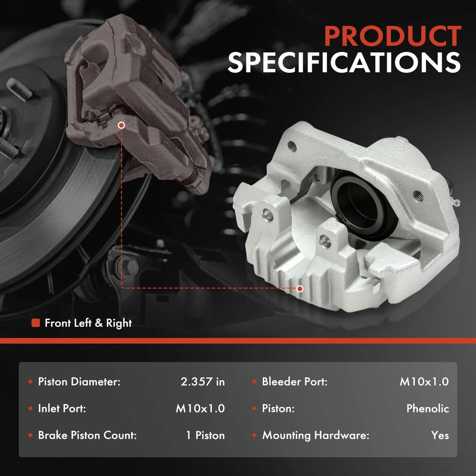 2x Front Left and Right Brake Caliper with Bracket for BMW 525i E60 2004 2007 - Image 2 of 4