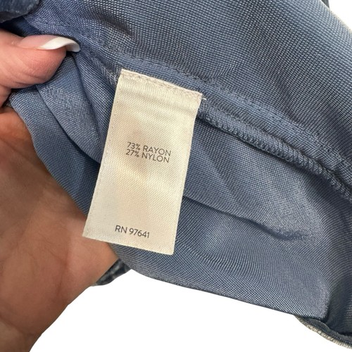 J JILL Pure jill Elements Top Size PL Velvet Draped V-Neck Oversized Top Blue - Picture 5 of 6