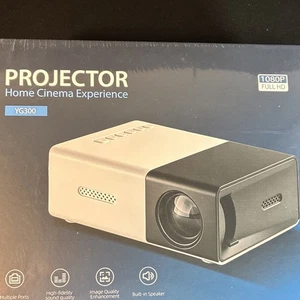 YG300 LED 1080p Projecteur de bureau 1000 ANSI Lumens Haut-parleur intégré blanc/noir