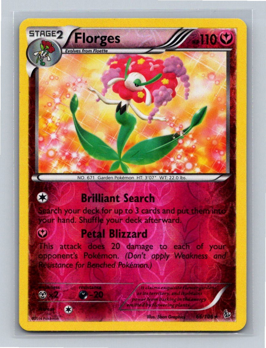 Florges Reverse Holo 66/106 XY - Flashfire Holo Rare NM